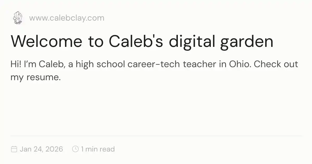 Welcome to Caleb's digital garden